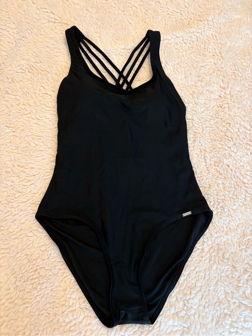 Iderwode Black Strappy Back One Piece Swimsuit Women’s Large Removable Soft Cups